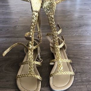 Gold ✨ gladiator sandals size 11/12
